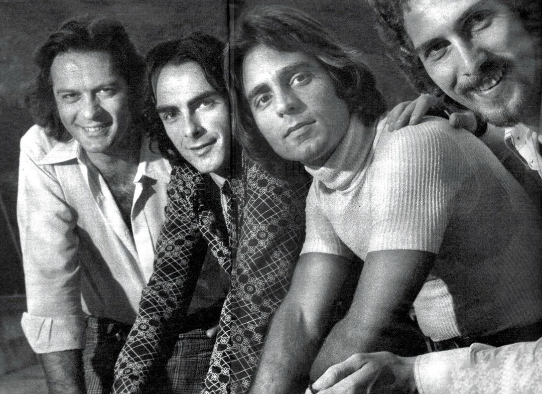 Os jovens galãs Francisco di Franco, Roberto Pirillo, João Paulo Adour e Reinaldo Gonzaga no início dos anos 70 (Foto Reprodução/Facebook)