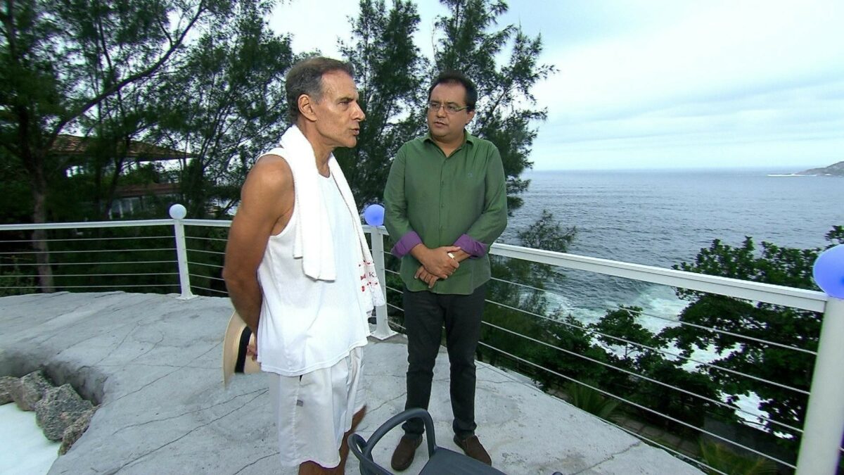 Mário Gomes durante entrevista para Geraldo Luís (Foto: Reprodução)
