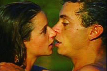 Gisela Reimann e Paulo Gorgulho em cenas mais "quentes" em Pantanal (Foto Reprodução/Internet)