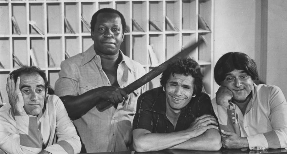 Renato Aragão, Mussum, Dedé e Zacarias em "Os Trapalhões" (Foto Reprodução Acervo O Globo)