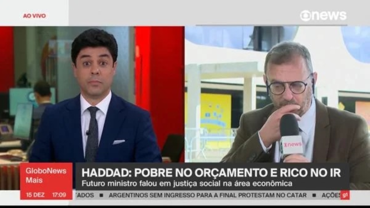 Jornalista passou sufoco na GloboNews (Foto: Reprodução)