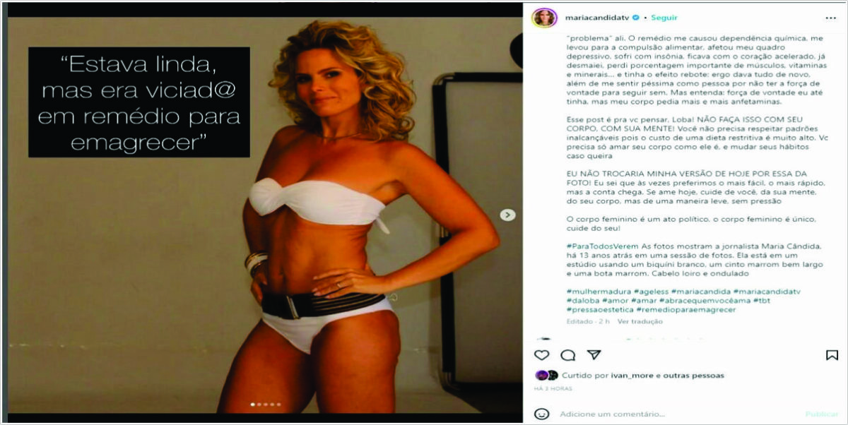 Maria Cândida fez alerta em publicação (Foto: reprodução/ Instagram)