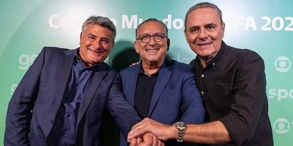 Cléber Machado, Galvão Bueno e Luis Roberto (Foto: Reprodução/Twitter)