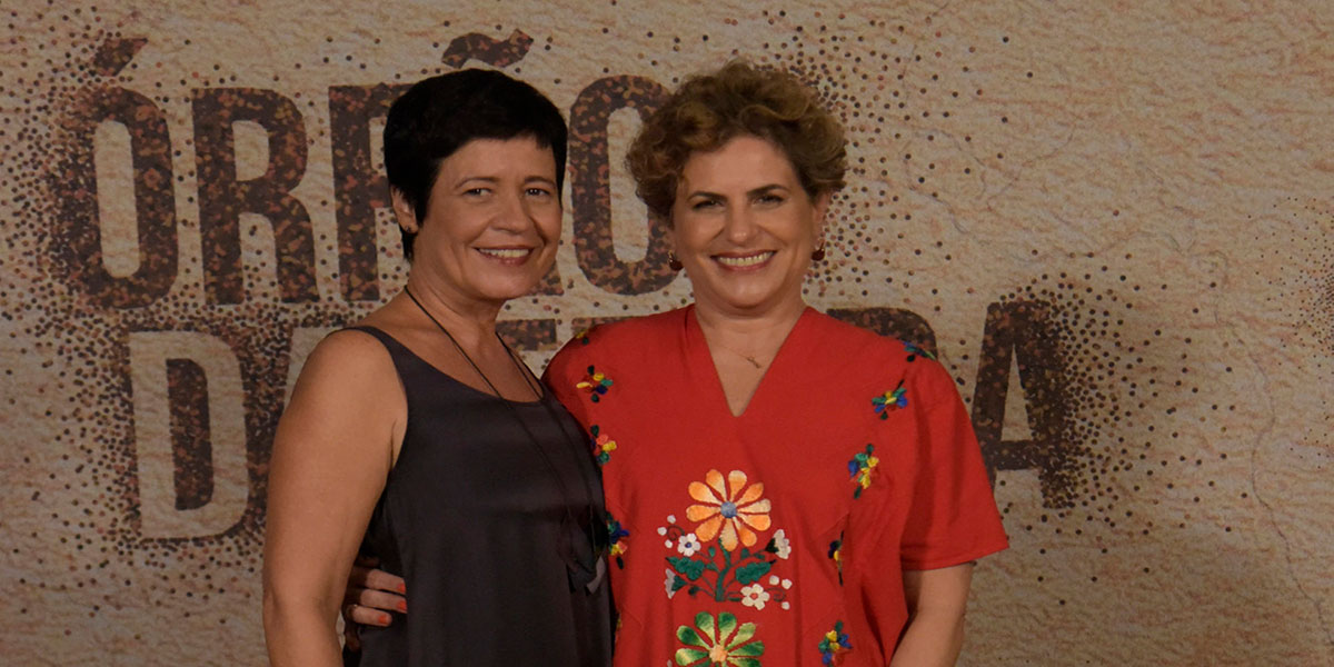Thelma Guedes e Duca Rachid, autoras de Órfãos da Terra (Divulgação/TV Globo).