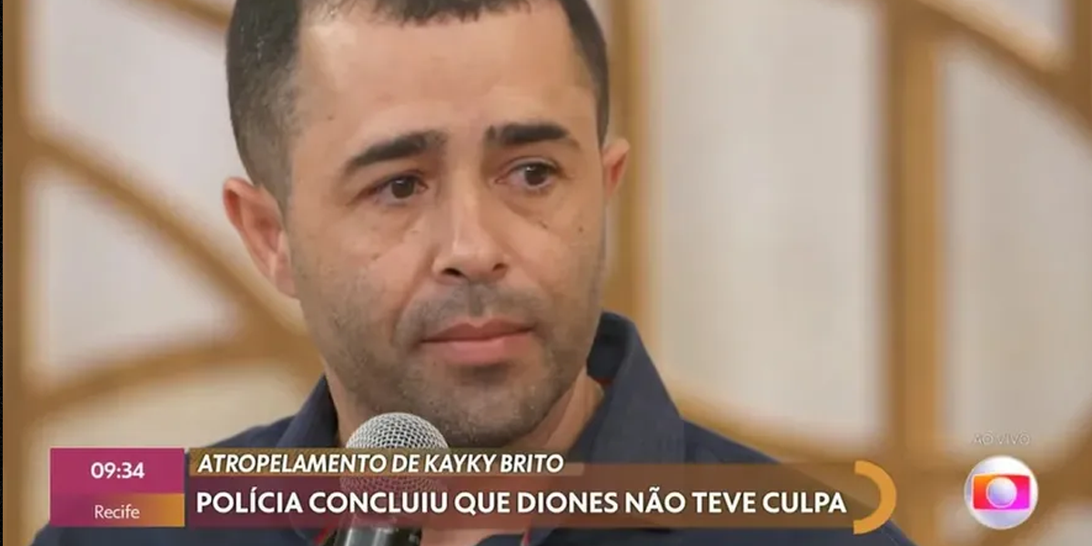 Diones Coelho da Silva, Motorista que atropelou Kayky Brito no programa Encontro (Foto: Reprodução, Globo)